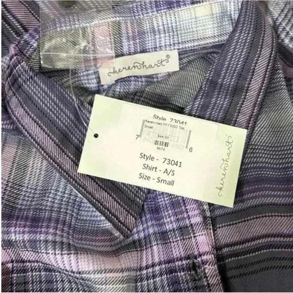 Keren Heart Hi-low Flannel Shirt NWT - Picture 3 of 4